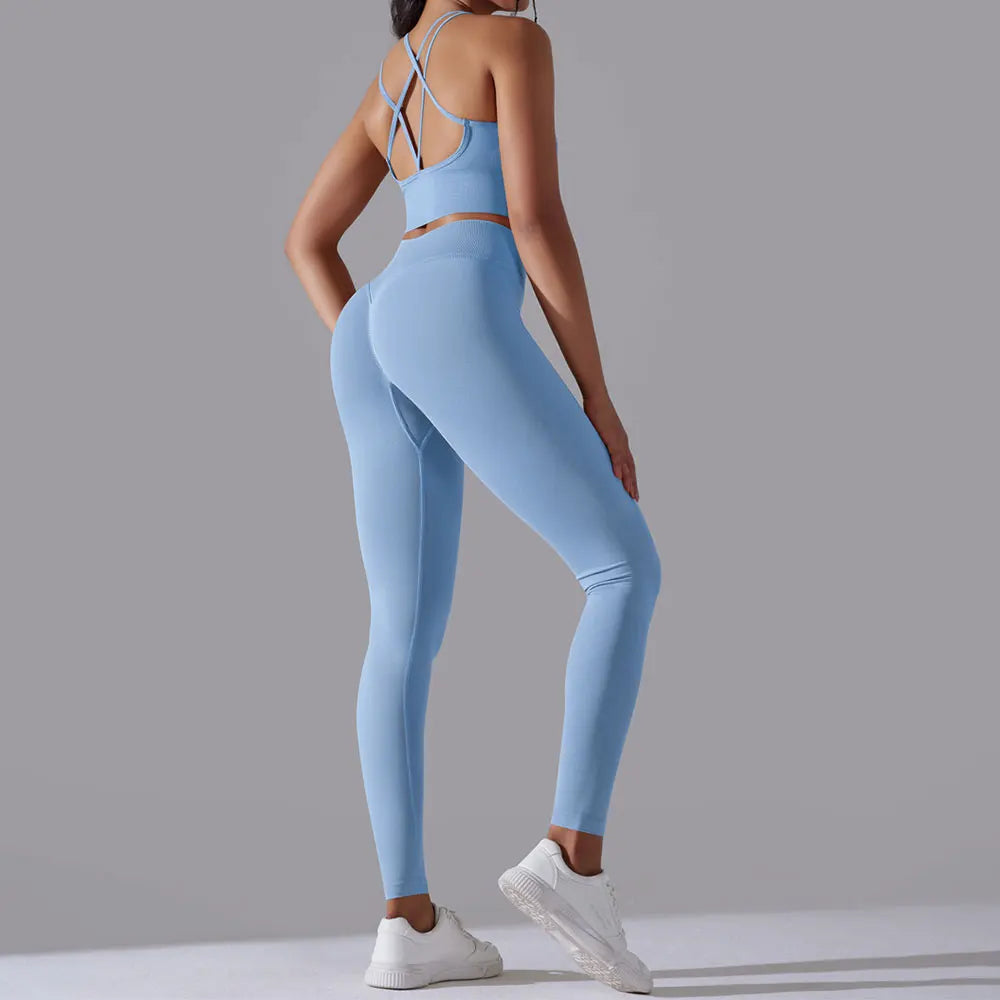 Sportswear High Waist Leggings Sports Bra Seamless Tracksuit Fitness Workout Outfits Gym Wear