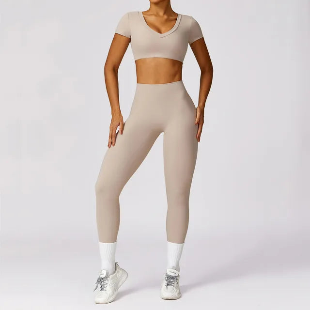 2PCS Yoga Set Gym Clothes Sportswear Yoga Suits For Women's Fitness