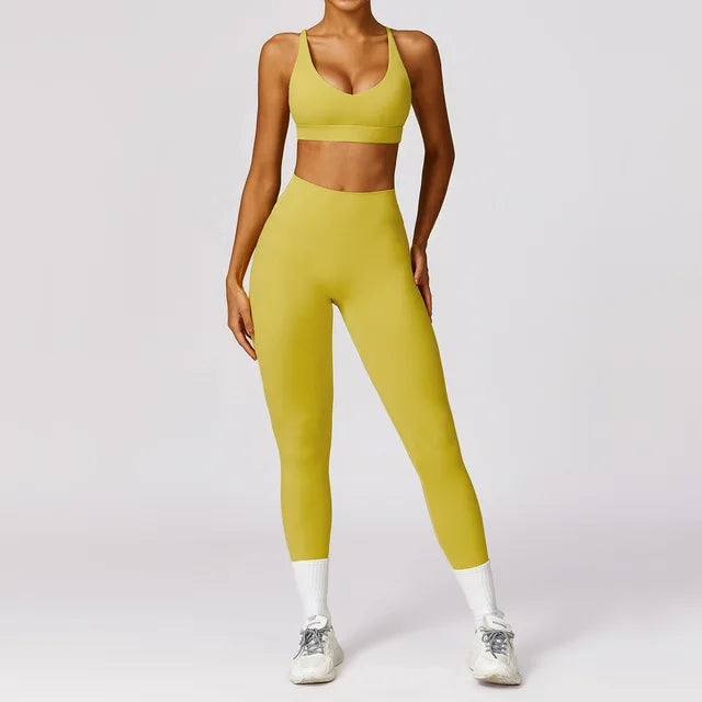 2PCS Yoga Set Gym Clothes Sportswear Yoga Suits For Women's Fitness