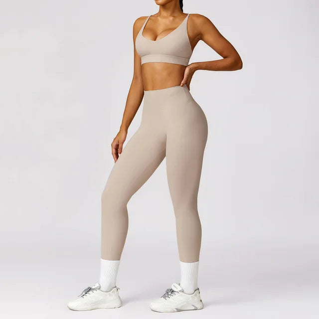 2PCS Yoga Set Gym Clothes Sportswear Yoga Suits For Women's Fitness