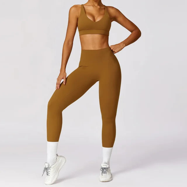 2PCS Yoga Set Gym Clothes Sportswear Yoga Suits For Women's Fitness