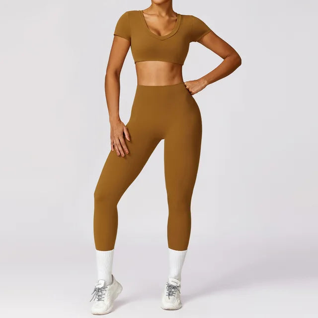 2PCS Yoga Set Gym Clothes Sportswear Yoga Suits For Women's Fitness