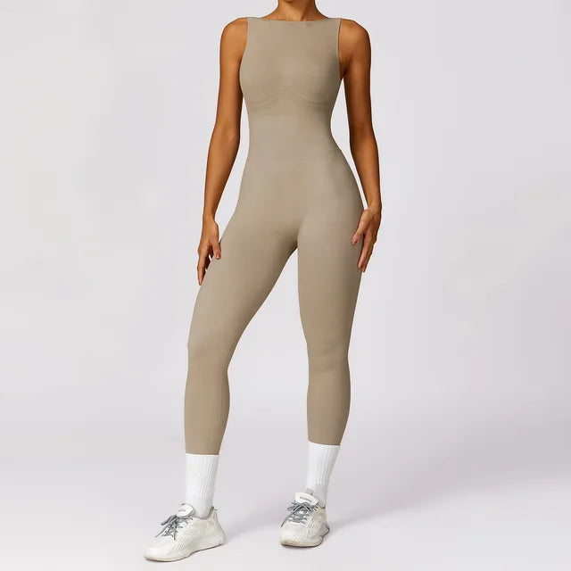 Gym Clothing Backless Set Short Fitness Bodysuit Siamese Workout Tracksuit