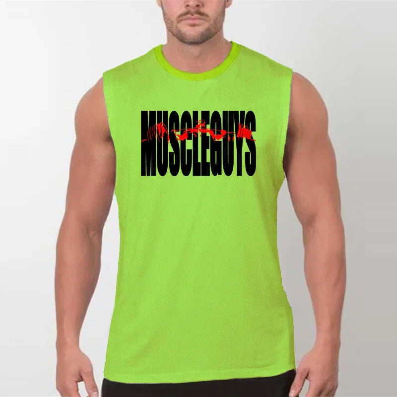 Comfortable Singlets Mesh Clothing Quick Dry Breathable Bodybuilding Vest