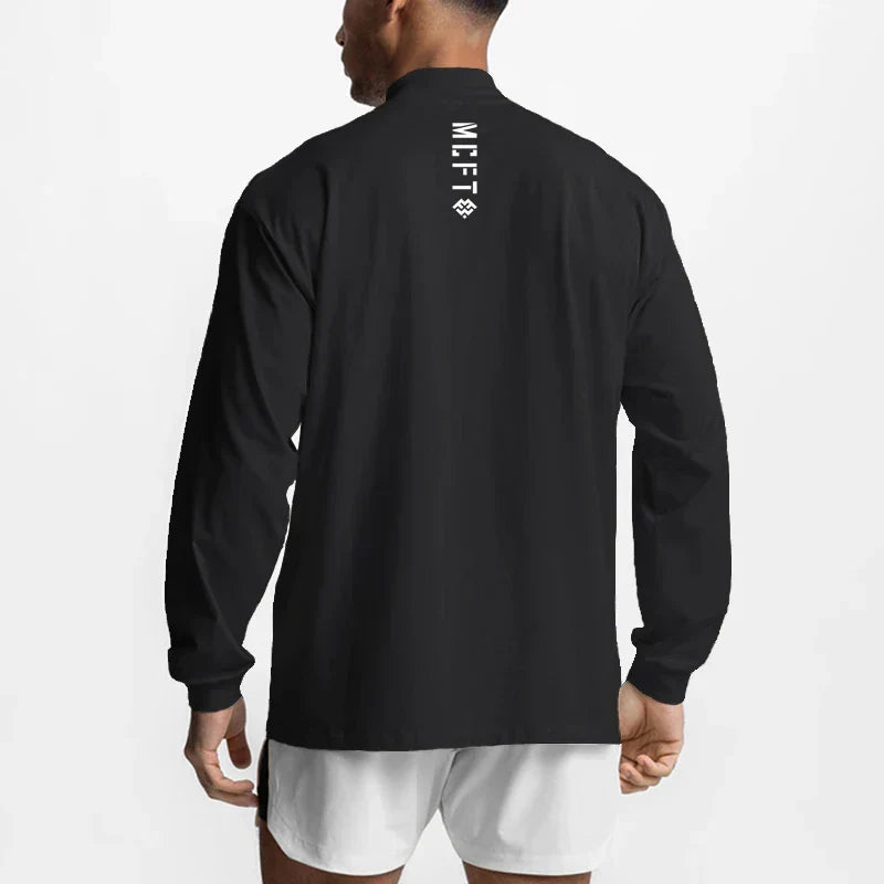 High-neck Long Sleeve Tshirt Breathable Fitness Fashion Clothing T Shirt