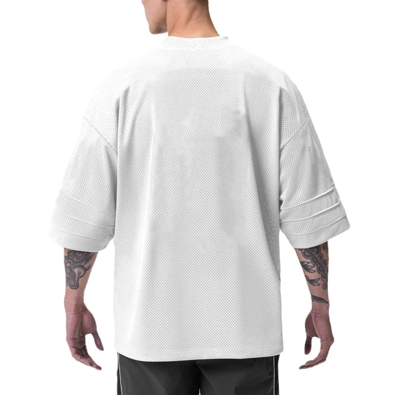 Oversize V-neck Fitness Tights Tshirt Sports Gym Cool