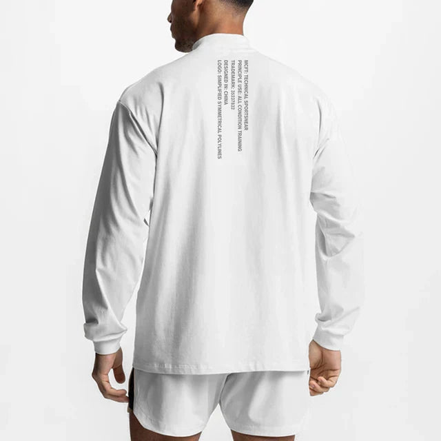 Oversized Breathable Fitness High-collar Long Sleeve Tshirt