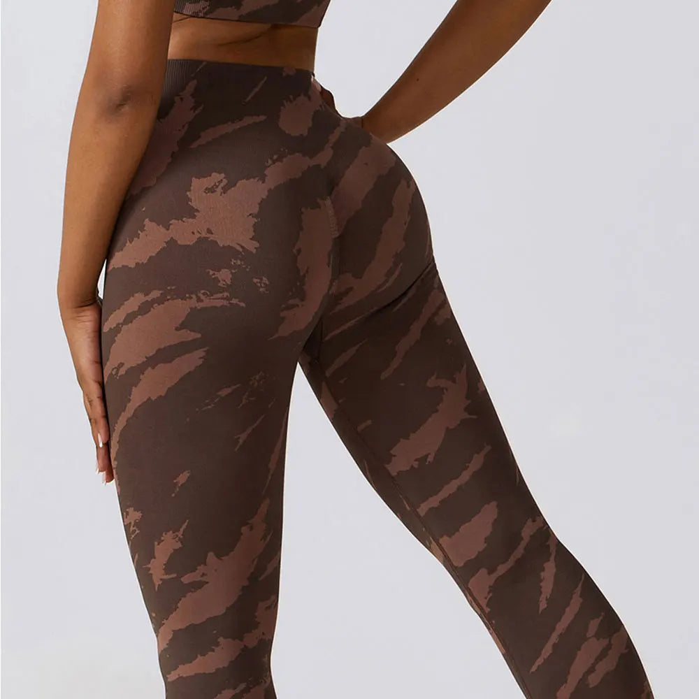 New Tie Dye Yoga Pants Sport Leggings Women Seamless High Waist Push Up Woman Tight Running Fitness Workout Leggins Gym Clothing