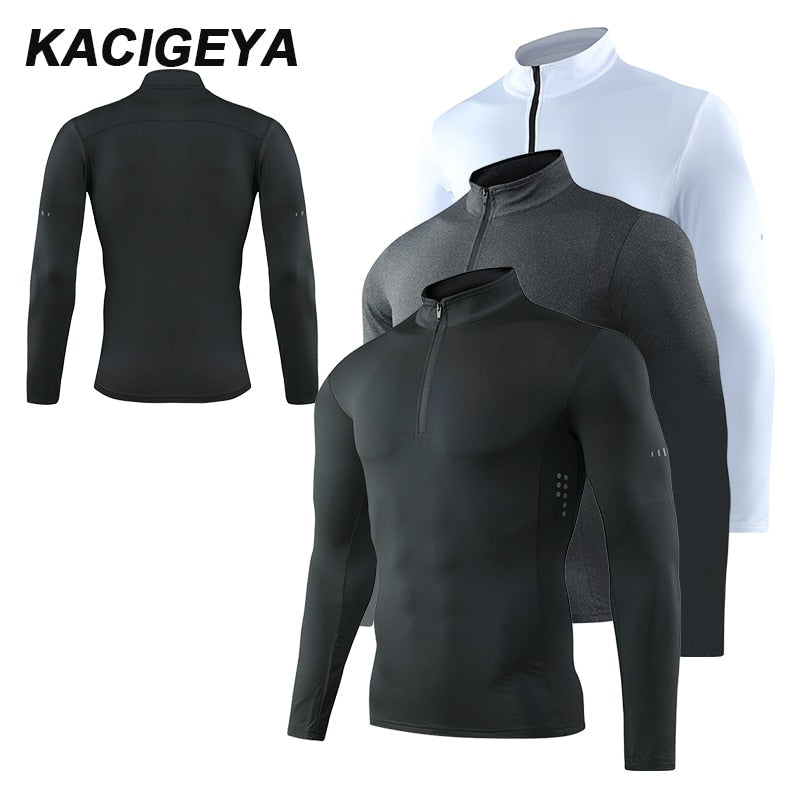 Men's Long Sleeve compression top for Running & Gym workouts Quick Drying