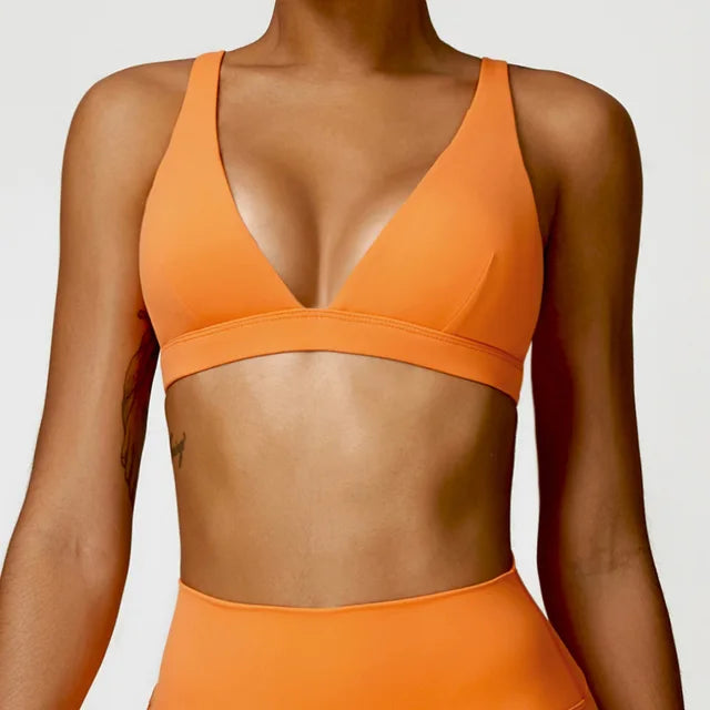 Sports Bra Shockproof Crop Anti-sweat Fitness Top Women Seamless Yoga Push up Sport Gym Breathable Workout Top Soft Underwear