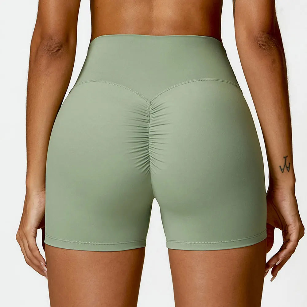 Women Sports Short Yoga Legging Shorts Squat Proof High Waist Fitness Tight Shorts Cycling Running Push Up Workout Gym Shorts