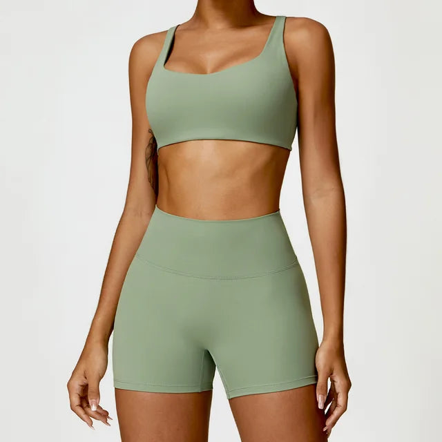 Women Tracksuit Yoga Set 2PCS Sportswear Workout Clothes Athletic