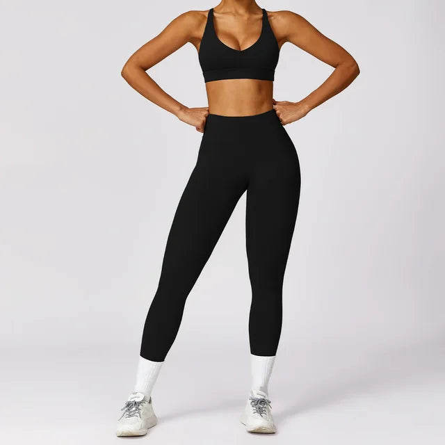 Yoga Set 2 Pieces Women Tracksuits Workout Sportswear Gym