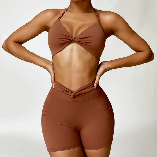 Yoga Set Workout Outfits for Women Tracksuit 2PCS Sport Bra High Waist
