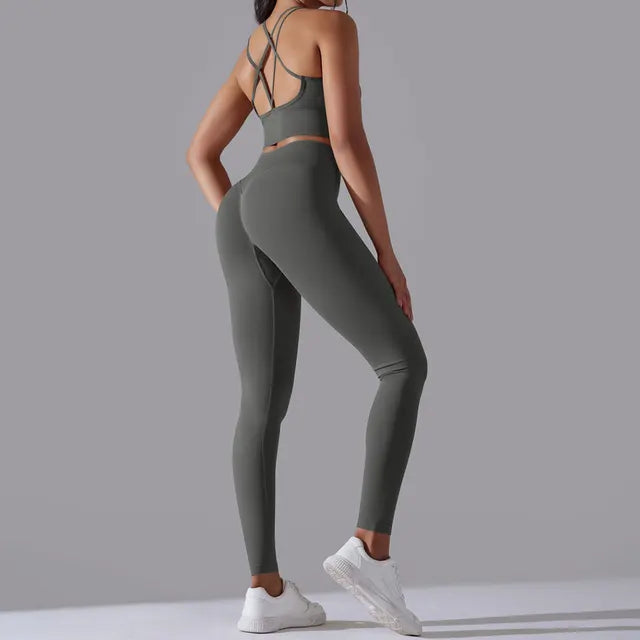 Sportswear High Waist Leggings Sports Bra Seamless Tracksuit Fitness Workout Outfits Gym Wear