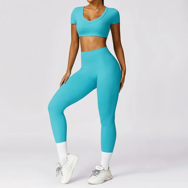 2PCS Yoga Set Gym Clothes Sportswear Yoga Suits For Women's Fitness