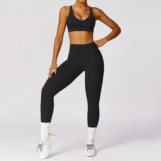 2PCS Yoga Set Gym Clothes Sportswear Yoga Suits For Women's Fitness