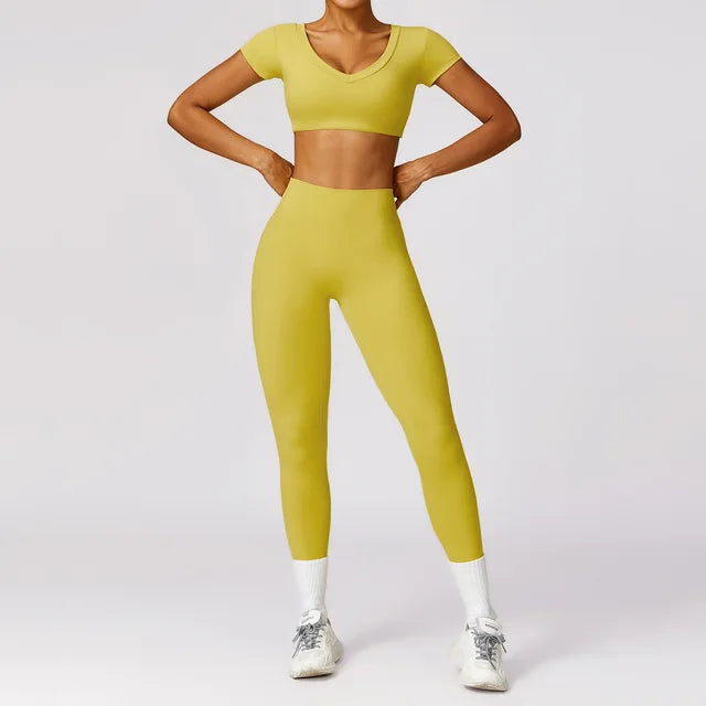 2PCS Yoga Set Gym Clothes Sportswear Yoga Suits For Women's Fitness
