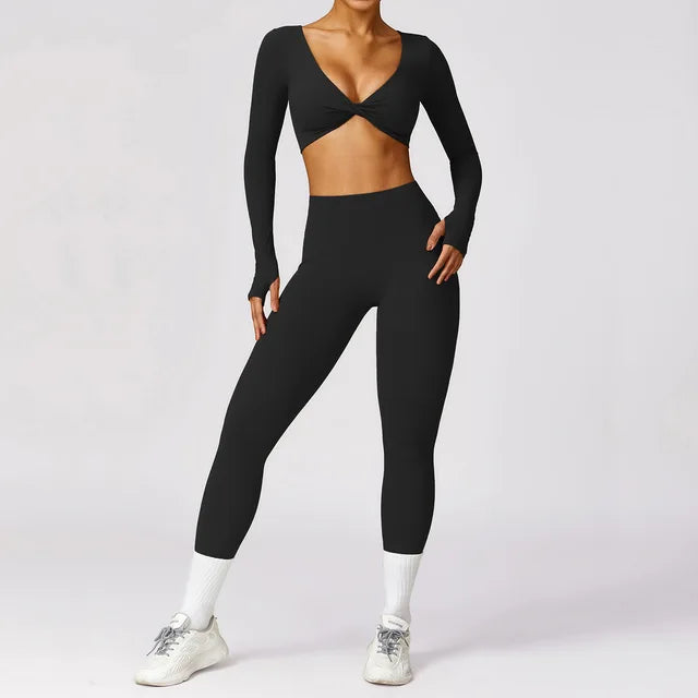 2PCS Yoga Set Gym Clothes Sportswear Yoga Suits For Women's Fitness