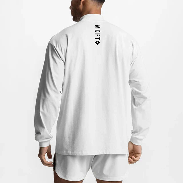 High-neck Long Sleeve Tshirt Breathable Fitness Fashion Clothing  T Shirt
