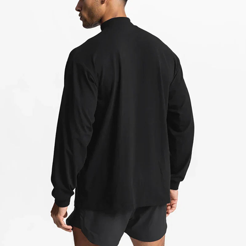 Bodybuilding  Casual T Shirt Sporting Running High-collar Long Sleeve Tshirt
