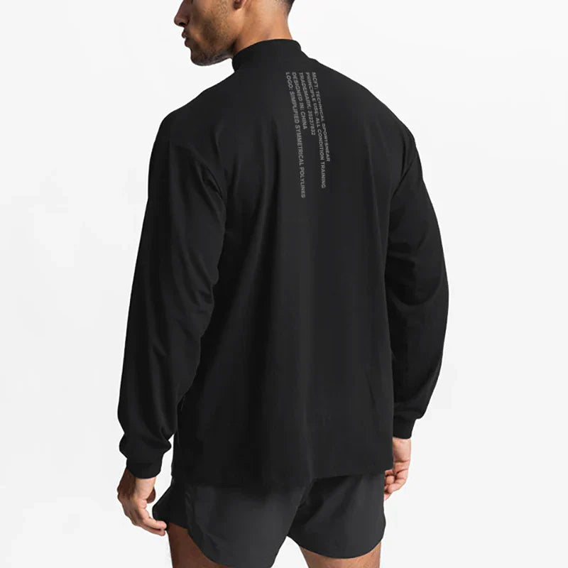 Oversized Breathable Fitness High-collar Long Sleeve Tshirt