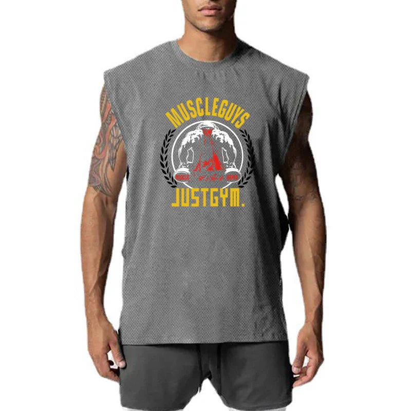 New Mens Mesh Quick Dry Singlets Cool Muscle Clothing