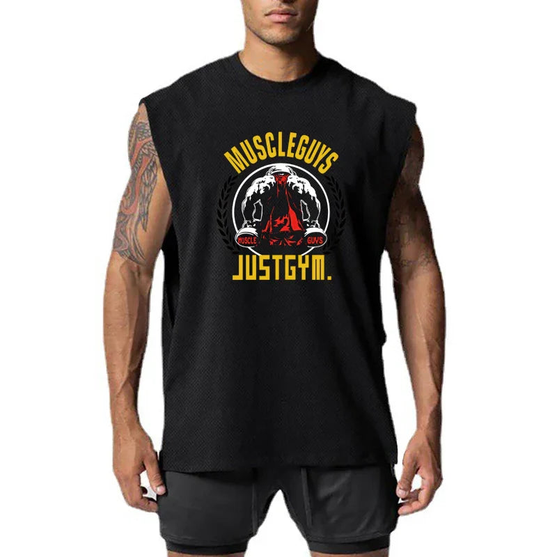 New Mens Mesh Quick Dry Singlets Cool Muscle Clothing