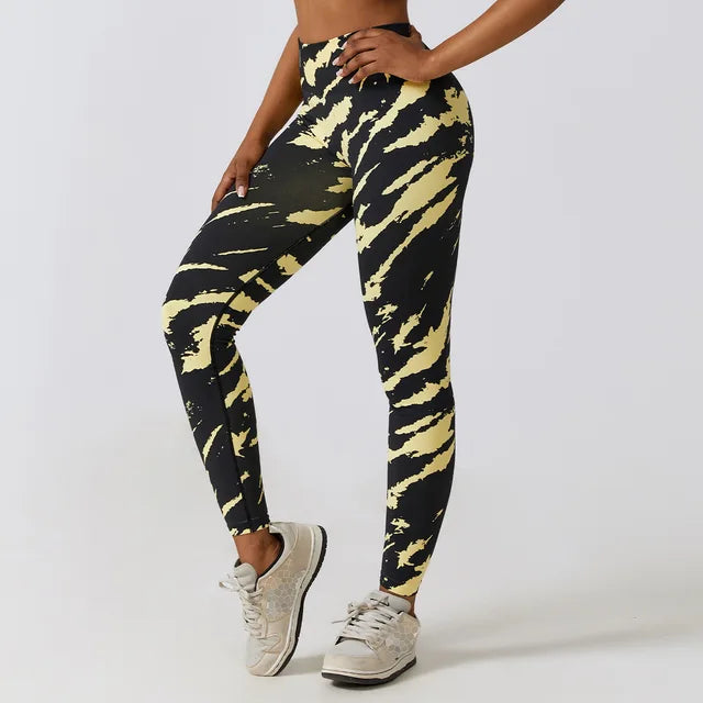 New Tie Dye Yoga Pants Sport Leggings Women Seamless High Waist Push Up Woman Tight Running Fitness Workout Leggins Gym Clothing