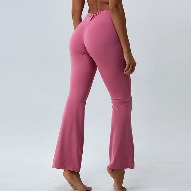 Women High Elasticity Flare Yoga Pants Pants Yoga Leggings Dance Slim Trousers Butt Workout High Waist Fitness Flared Leggings