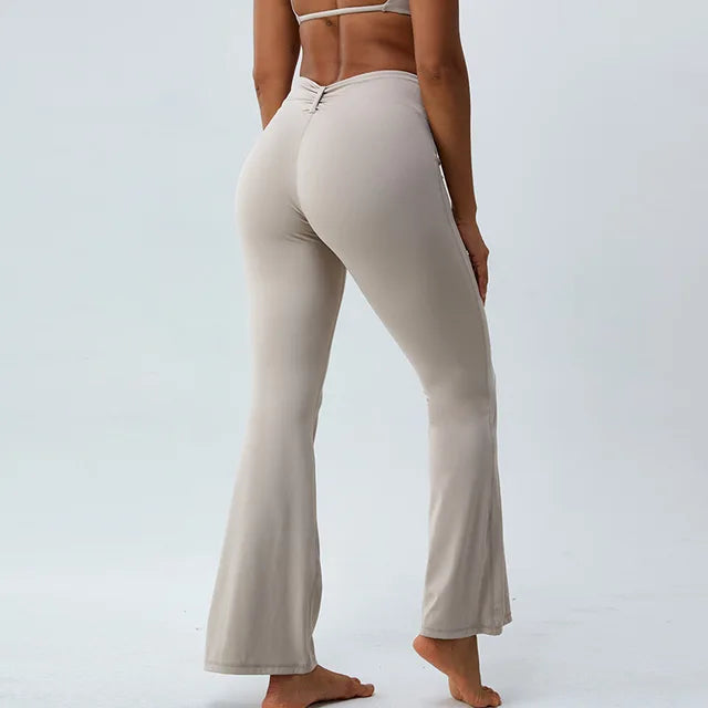 Women High Elasticity Flare Yoga Pants Pants Yoga Leggings Dance Slim Trousers Butt Workout High Waist Fitness Flared Leggings