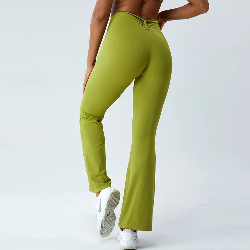 Women High Elasticity Flare Yoga Pants Pants Yoga Leggings Dance Slim Trousers Butt Workout High Waist Fitness Flared Leggings