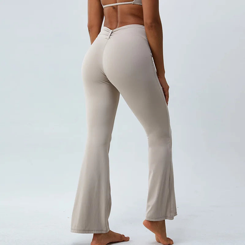 Women High Elasticity Flare Yoga Pants Pants Yoga Leggings Dance Slim Trousers Butt Workout High Waist Fitness Flared Leggings