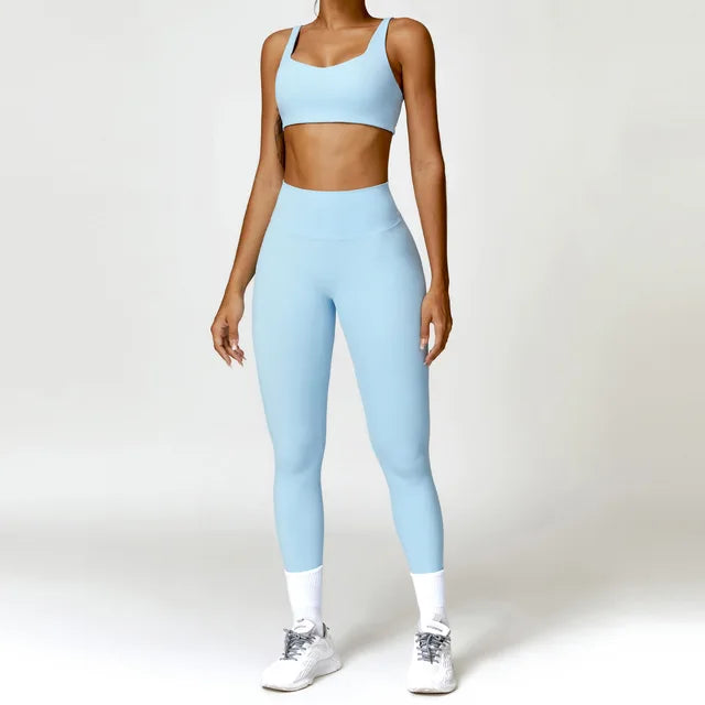 Women Tracksuit Yoga Set 2PCS Sportswear Workout Clothes Athletic