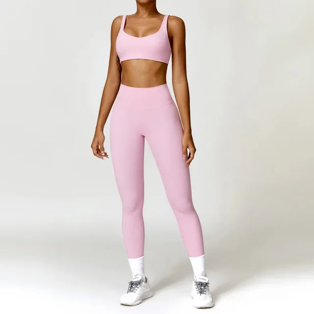 Women Tracksuit Yoga Set 2PCS Sportswear Workout Clothes Athletic
