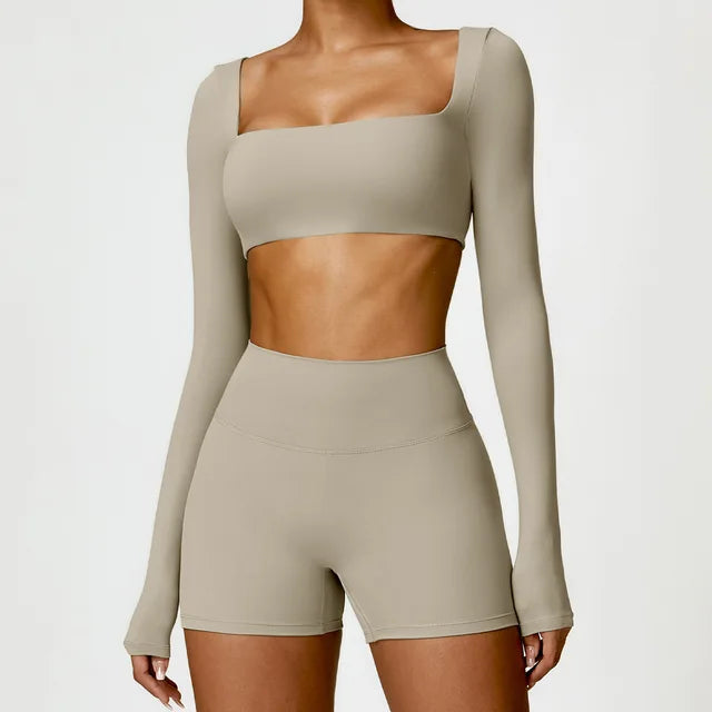 Women Tracksuit Yoga Set 2PCS Sportswear Workout Clothes Athletic