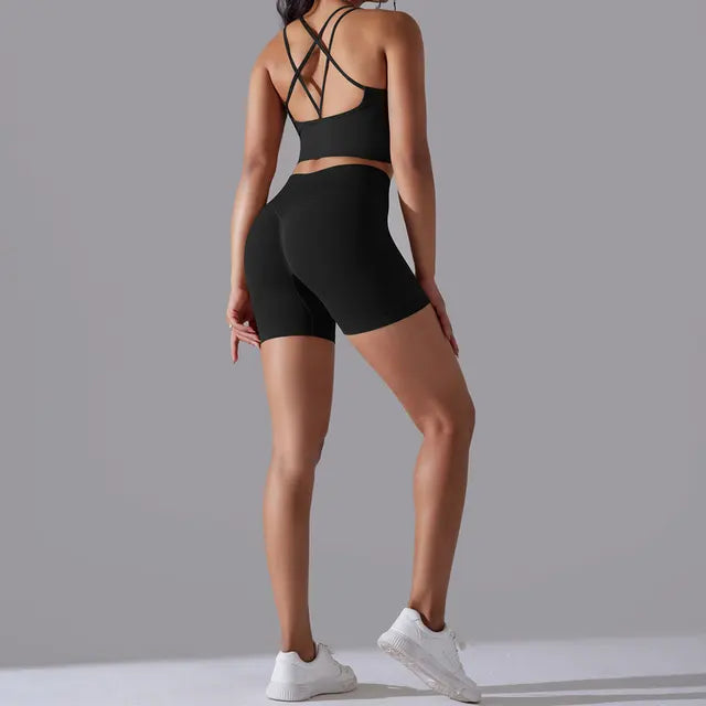 Seamless Leggings Sports Bra Suit Female Clothing High Waist Shorts Workout Clothes
