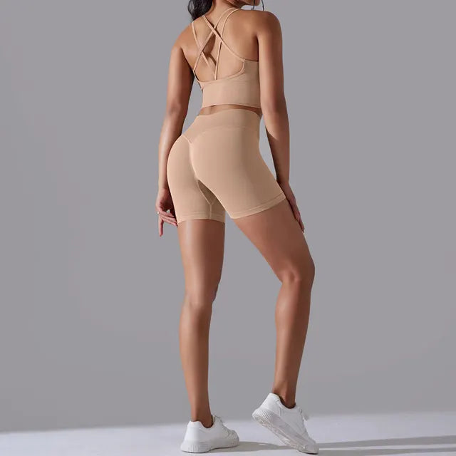 Seamless Leggings Sports Bra Suit Female Clothing High Waist Shorts Workout Clothes