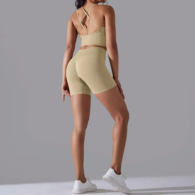 Seamless Leggings Sports Bra Suit Female Clothing High Waist Shorts Workout Clothes