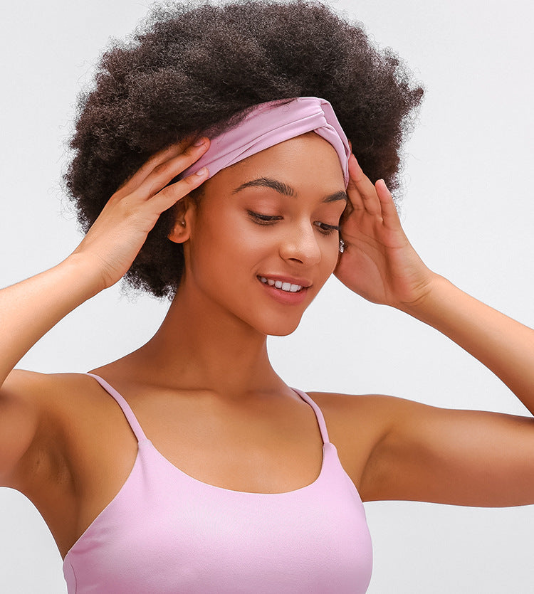 REACT TWIST Workout Yoga Hair Band - Baby Pink